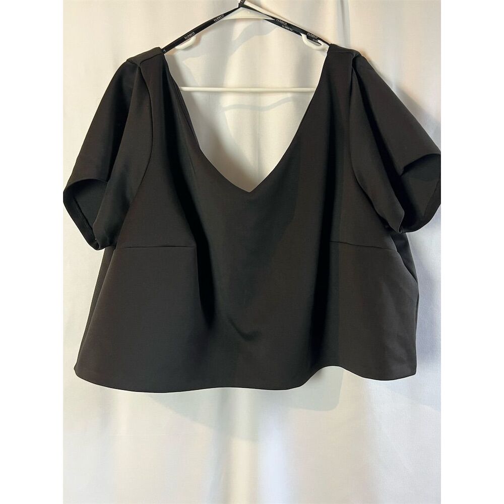 Eloquii Black V-Neck Blouse